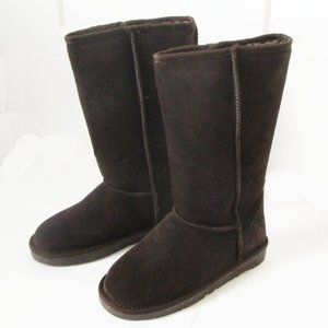 Women TPR Sole Winter Medium Boots Suede Upper in Chocolate SZ6